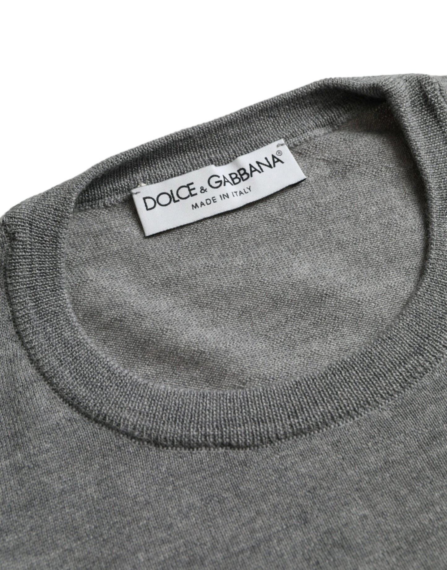 Dolce &amp; Gabbana Ash Grey Wool Crew Neck Sweater