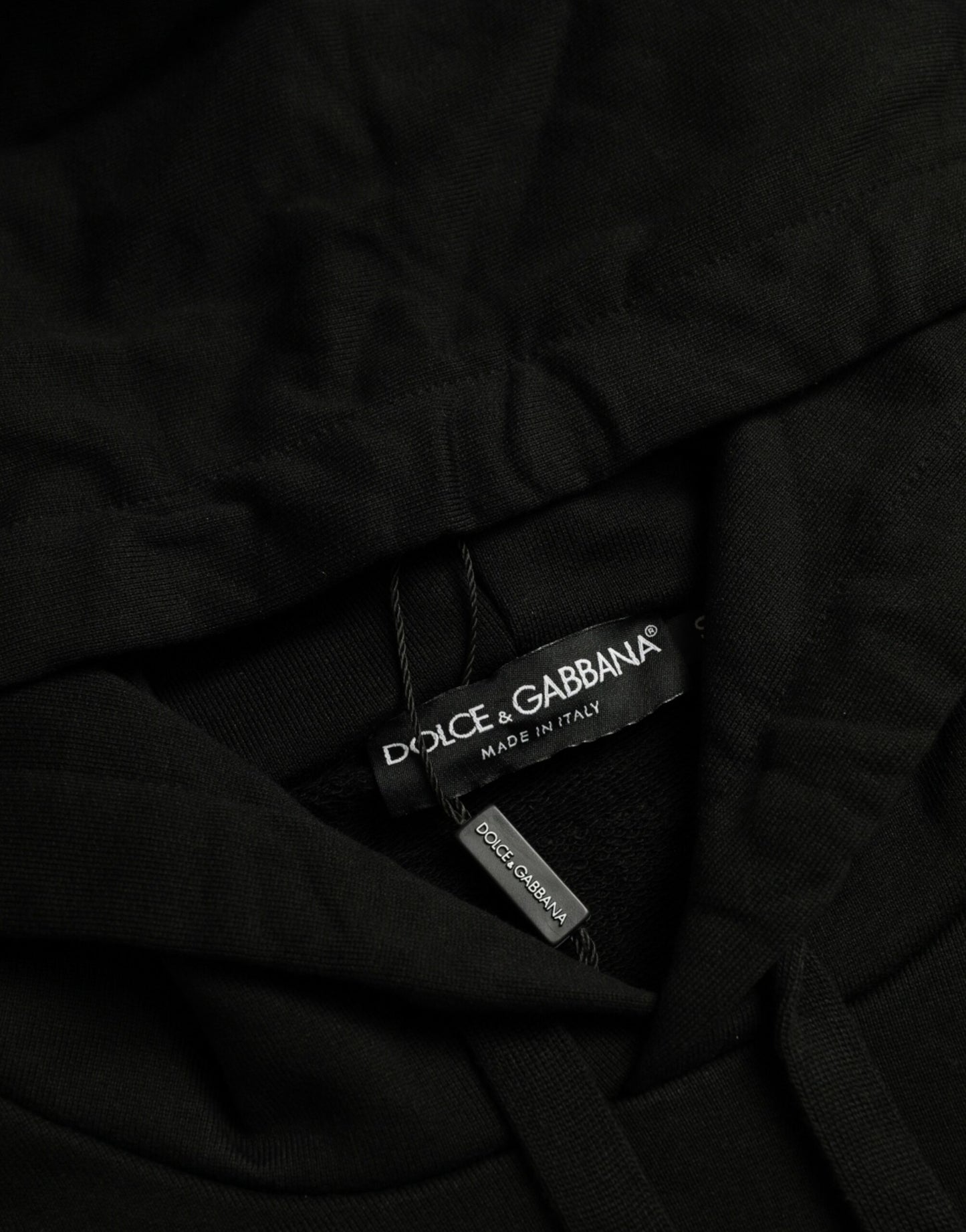 Dolce &amp; Gabbana Black Cotton Hooded Sweatshirt Pullover