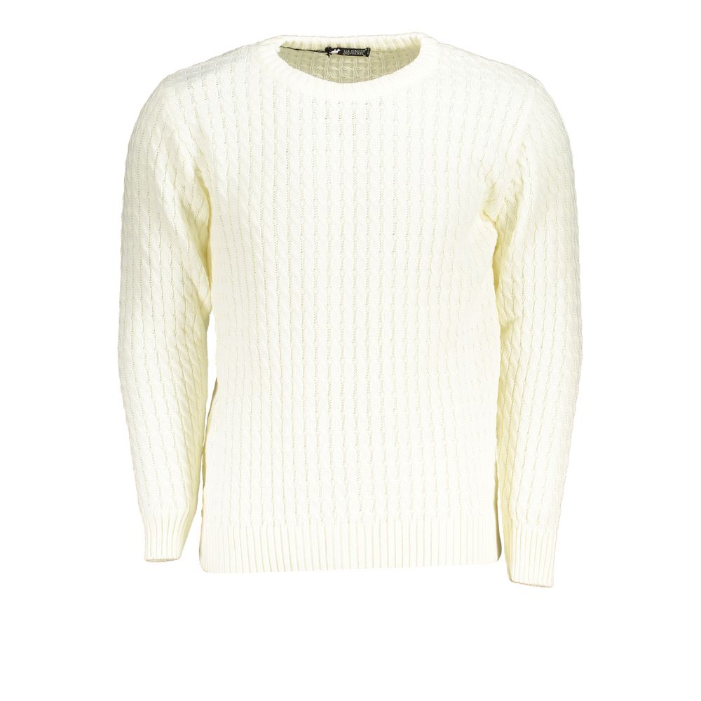 US Grand Polo White Fabric Sweater