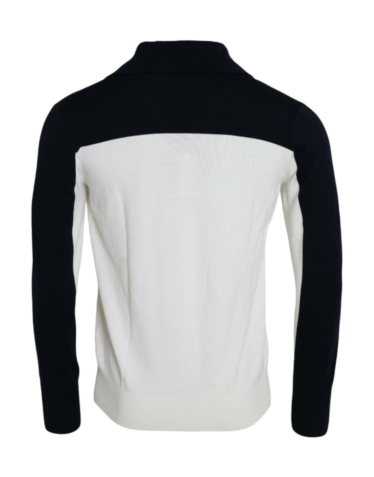 Dolce &amp; Gabbana White Black SICILIA Henley Shirt Pullover Sweater