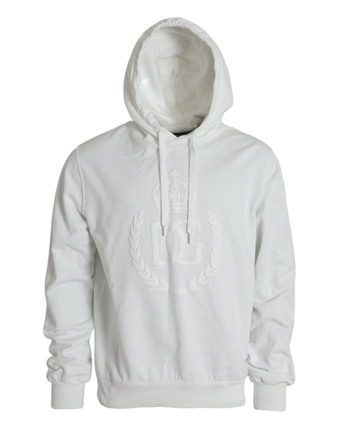 Dolce &amp; Gabbana White Cotton Hooded Sweatshirt Pullover