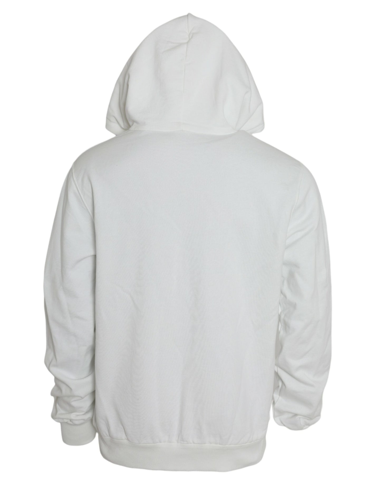 Dolce &amp; Gabbana White Cotton Hooded Sweatshirt Pullover