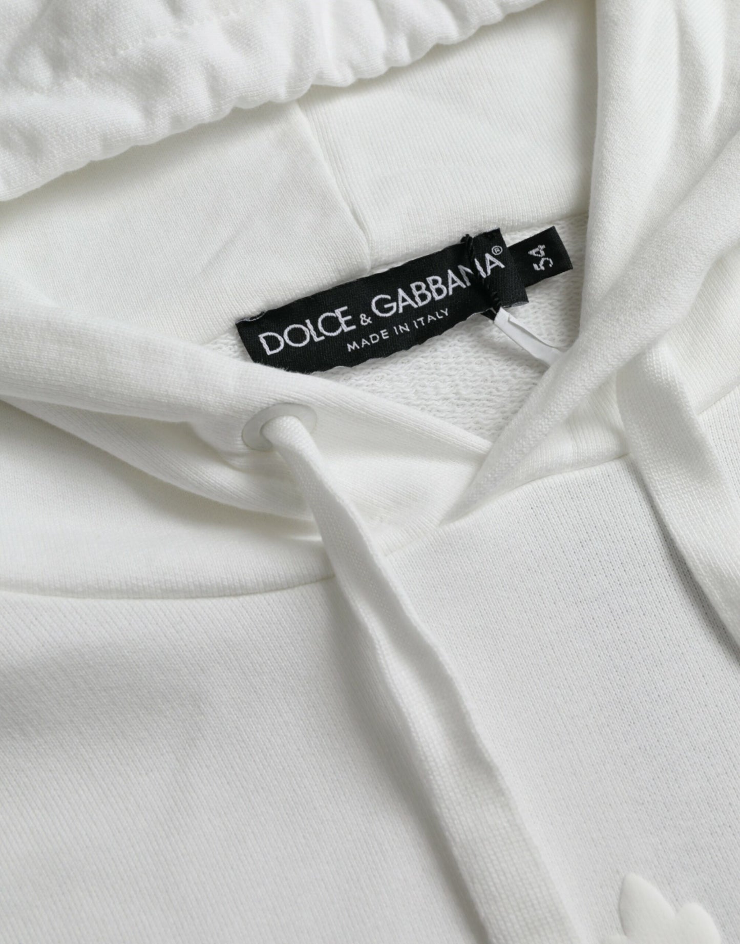 Dolce &amp; Gabbana White Cotton Hooded Sweatshirt Pullover