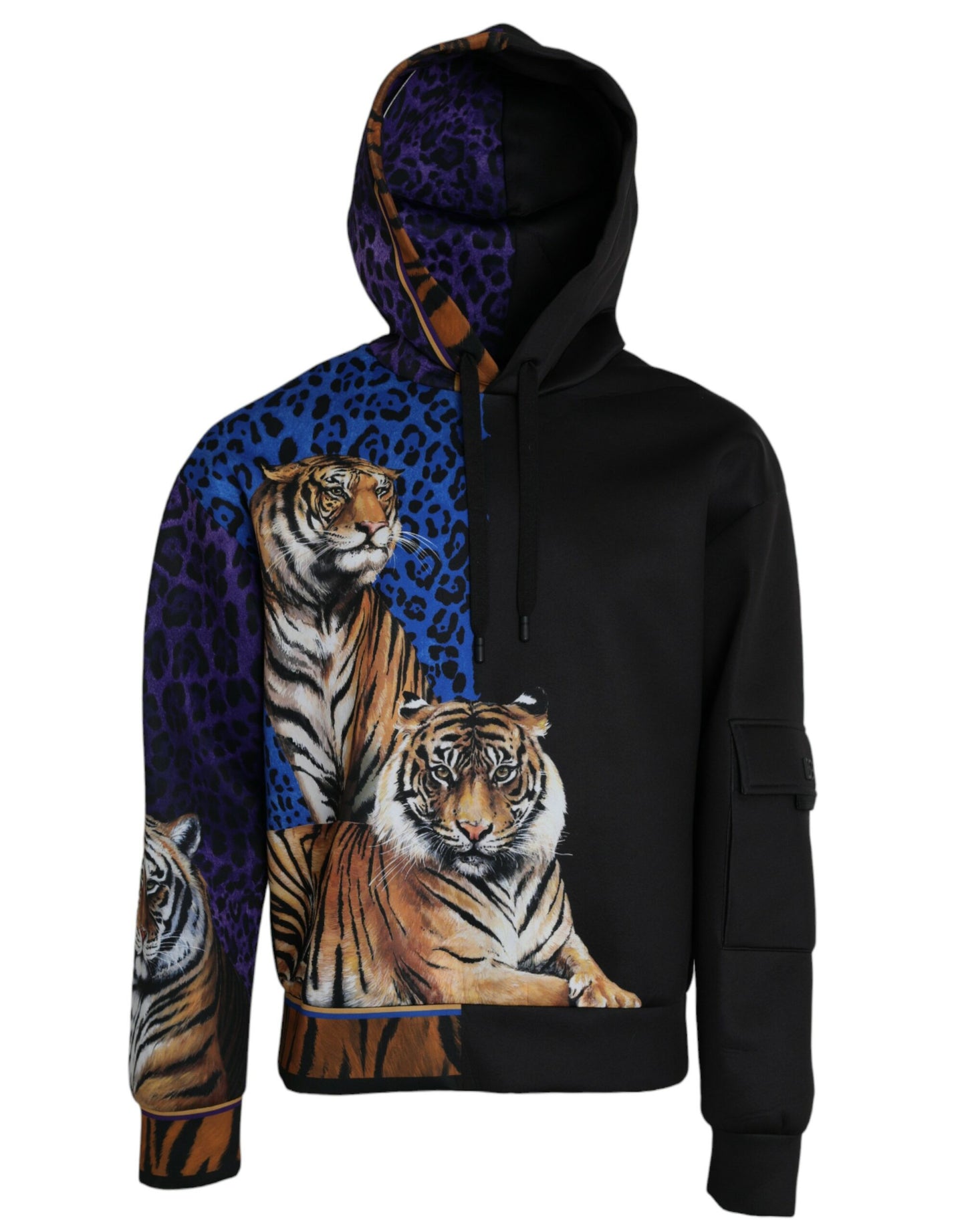 Dolce &amp; Gabbana Multicolor Tiger Sweatshirt with Hood Pullover