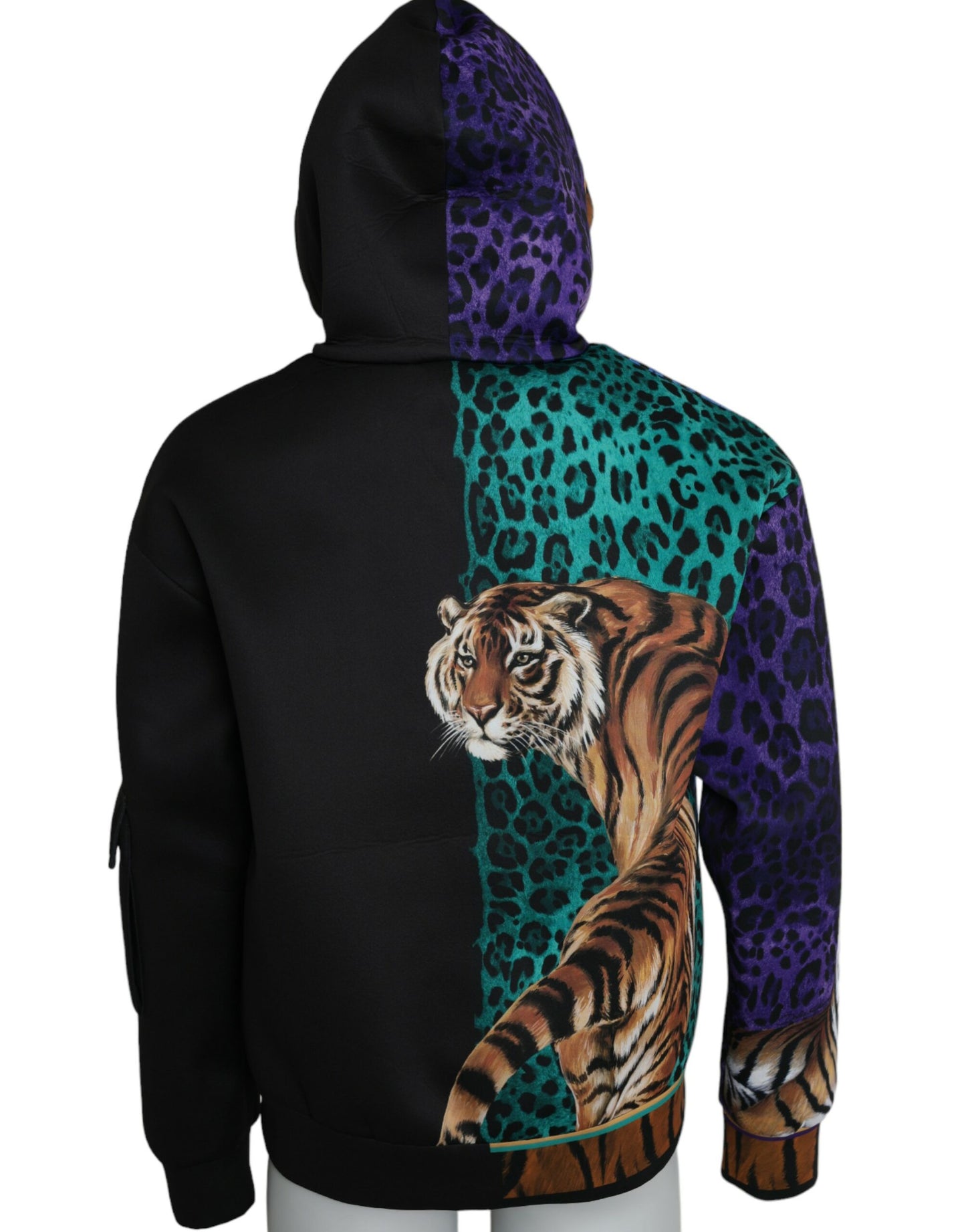 Dolce &amp; Gabbana Multicolor Tiger Sweatshirt with Hood Pullover