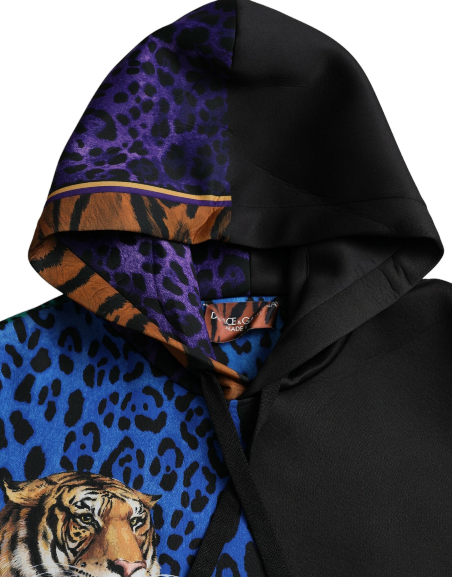 Dolce &amp; Gabbana Multicolor Tiger Sweatshirt with Hood Pullover