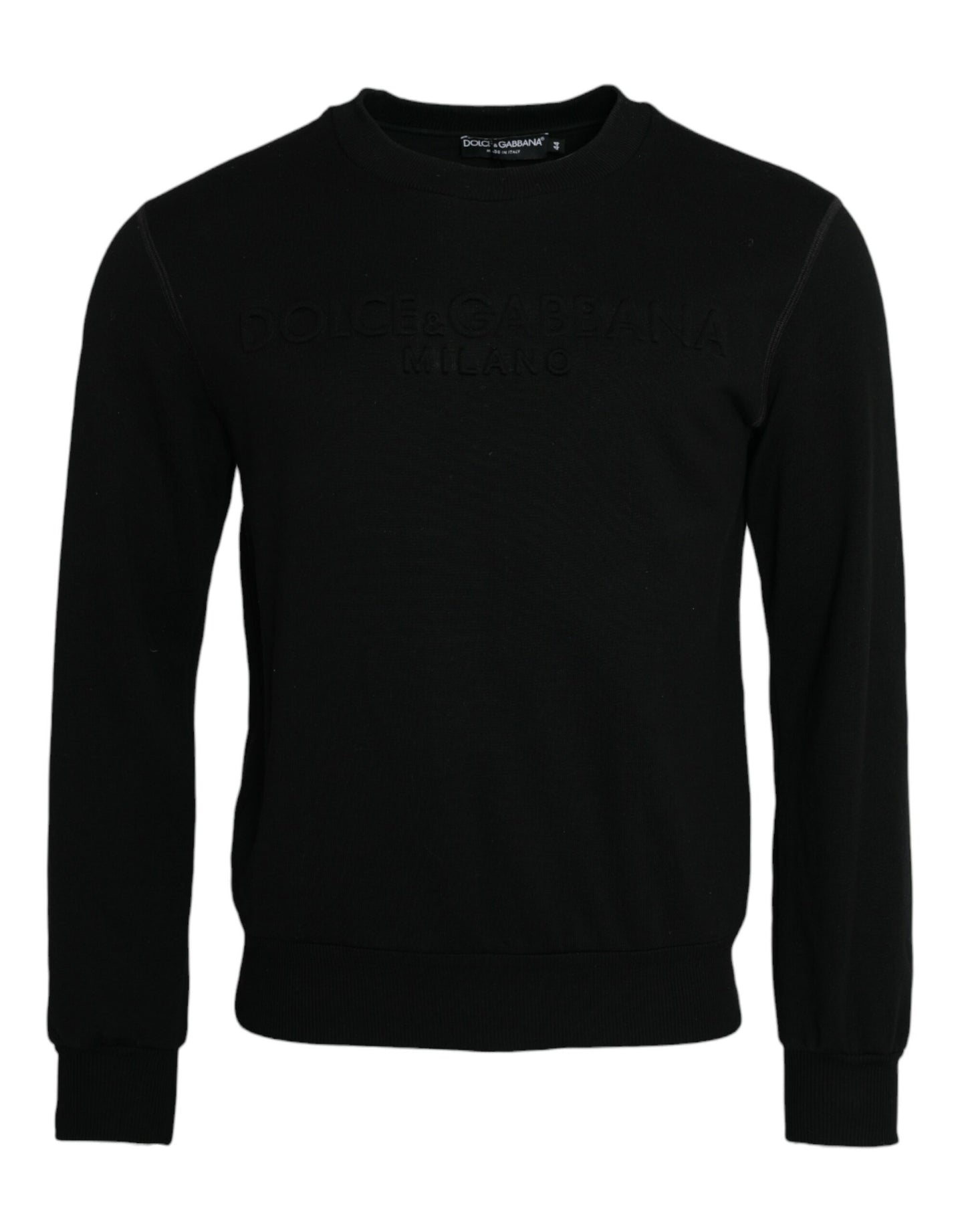 Dolce &amp; Gabbana Black Cotton Sweatshirt Long Sleeve Pullover