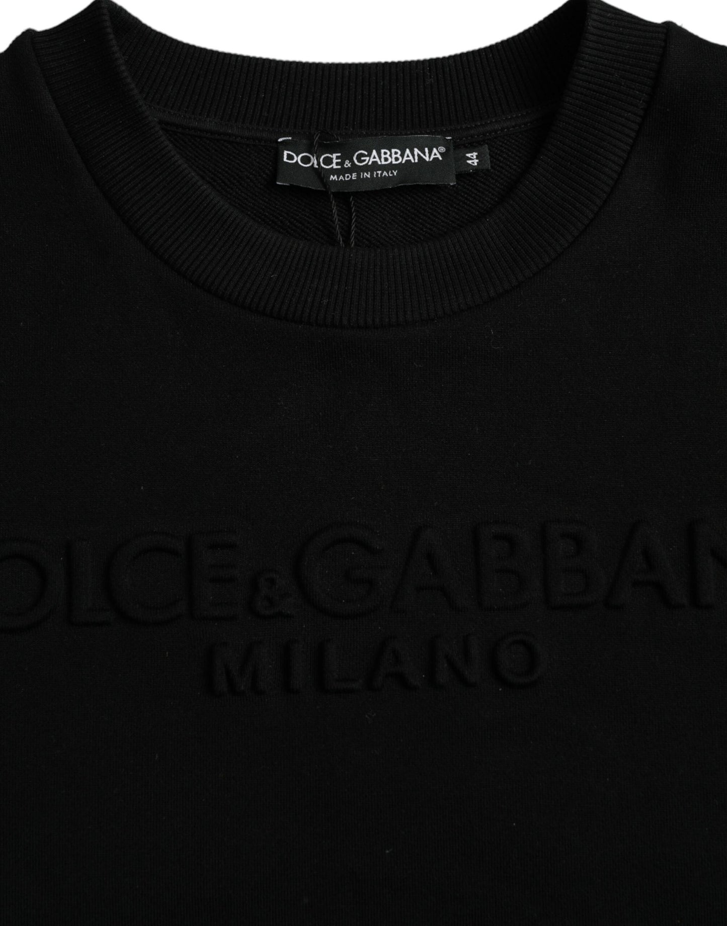 Dolce &amp; Gabbana Black Cotton Sweatshirt Long Sleeve Pullover