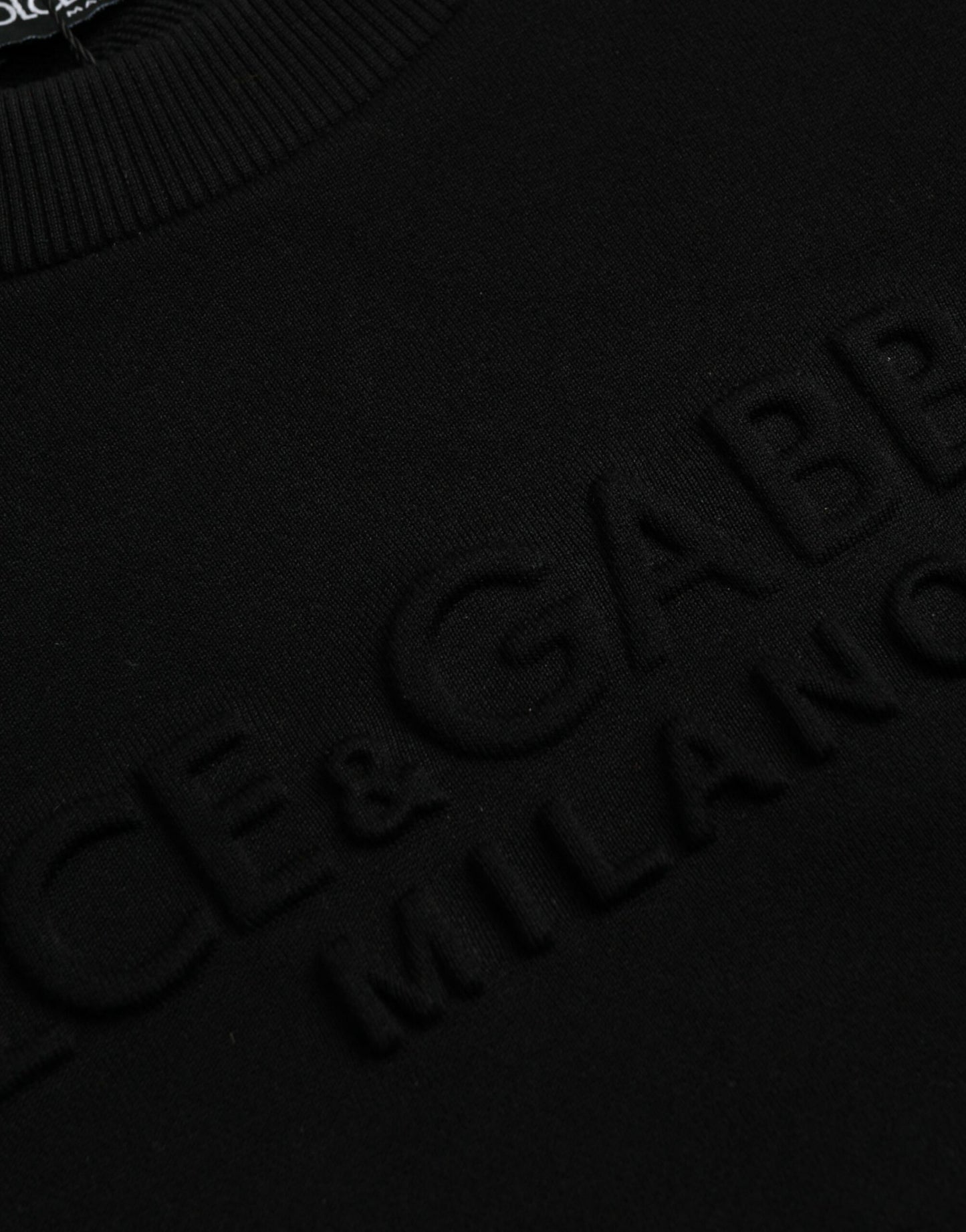 Dolce &amp; Gabbana Black Cotton Sweatshirt Long Sleeve Pullover