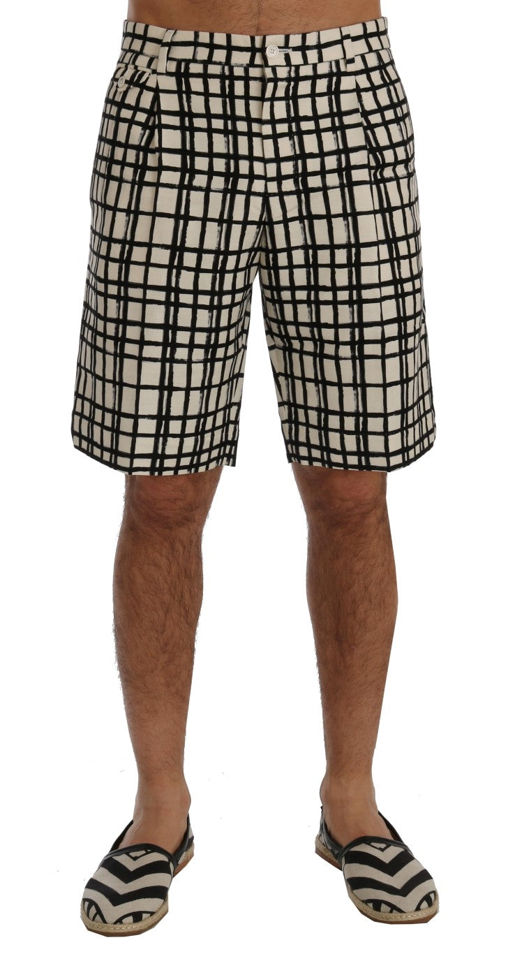 Dolce &amp; Gabbana Elegant Striped Cotton Linen Shorts