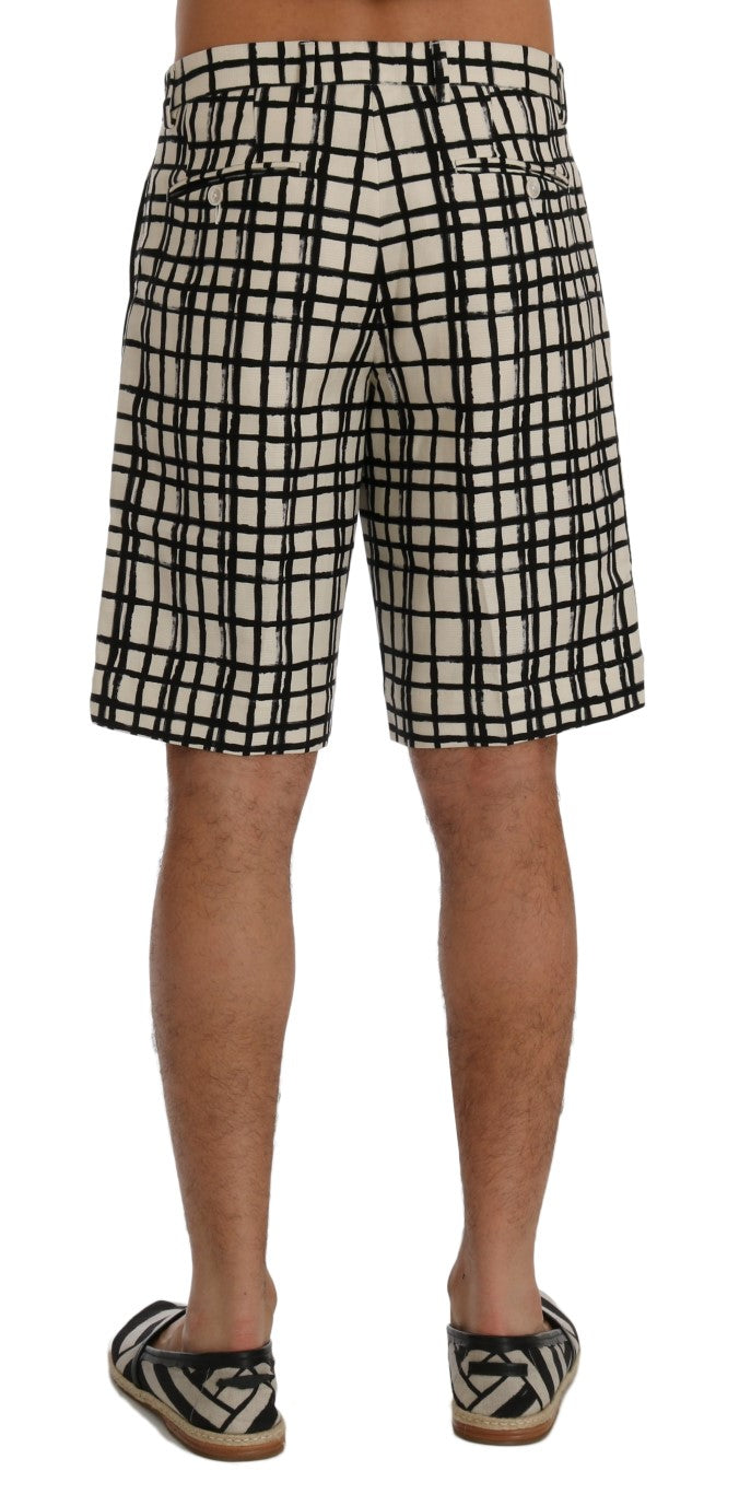 Dolce &amp; Gabbana Elegant Striped Cotton Linen Shorts