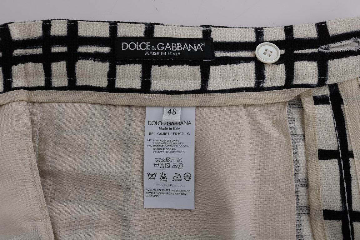 Dolce &amp; Gabbana Elegant Striped Cotton Linen Shorts