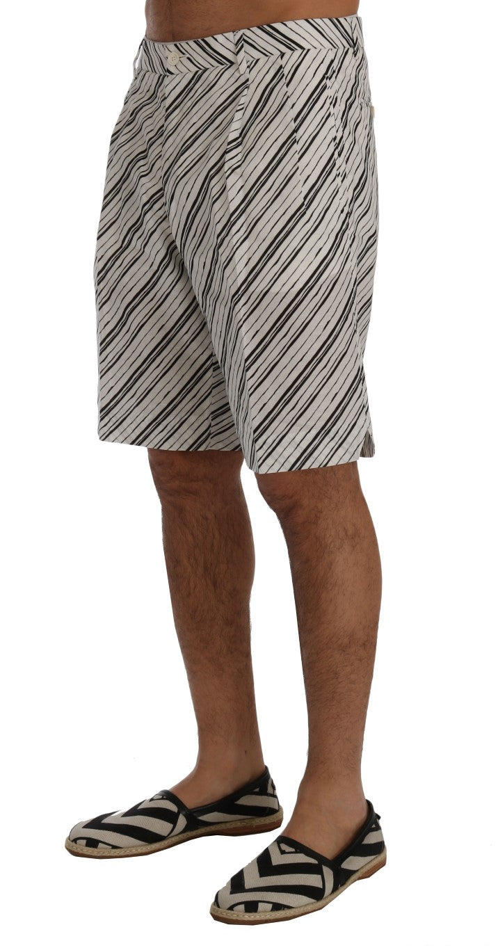 Dolce &amp; Gabbana Elegant Striped Cotton Linen Shorts