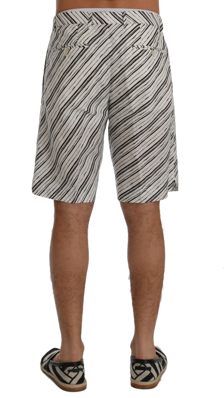 Dolce &amp; Gabbana Elegant Striped Cotton Linen Shorts