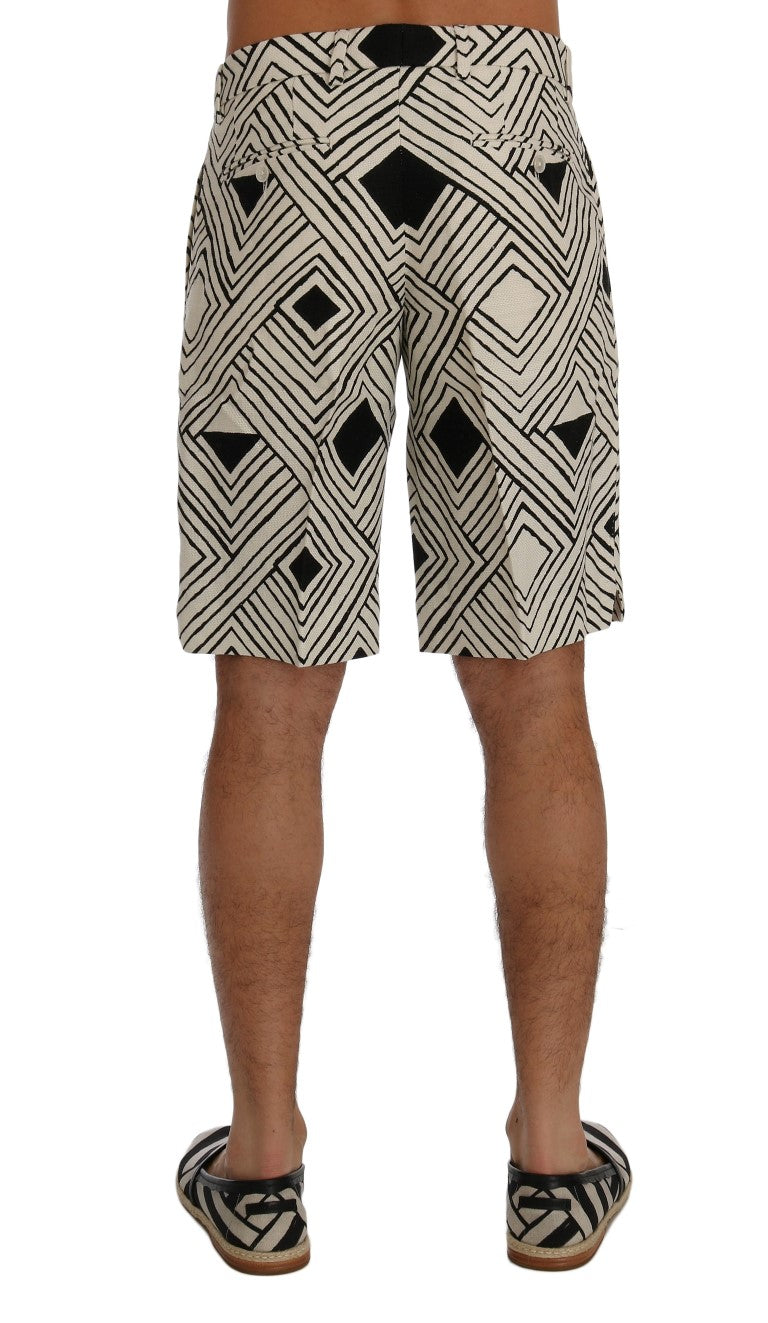 Dolce &amp; Gabbana Chic Striped Casual Shorts - Hemp and Linen Blend