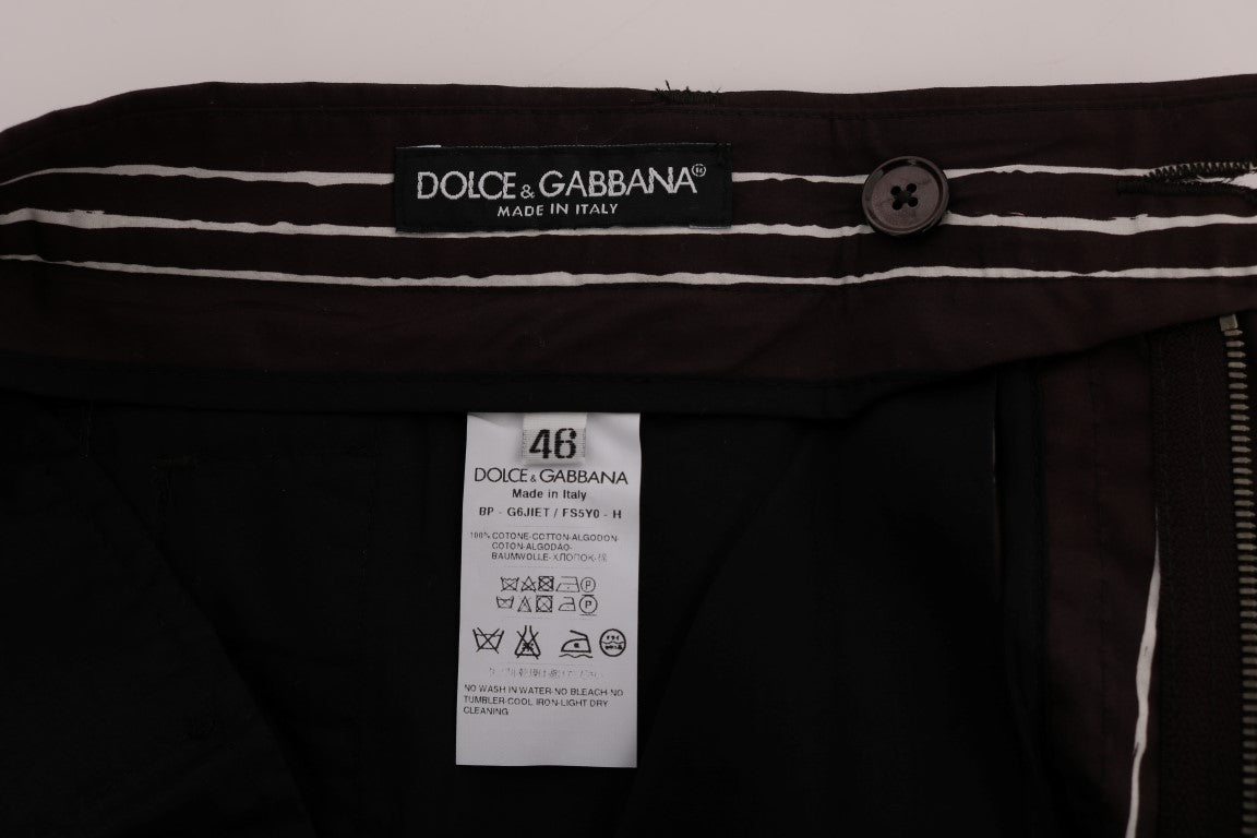 Dolce &amp; Gabbana Bordeaux striped cotton knee-high shorts