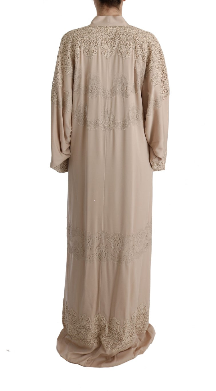 Dolce & Gabbana Elegantes Beige Cape Kaftan Kleid