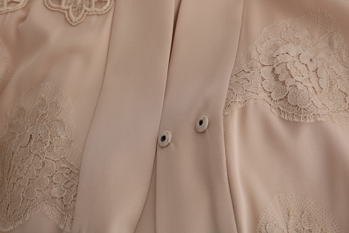 Dolce & Gabbana Elegantes Beige Cape Kaftan Kleid