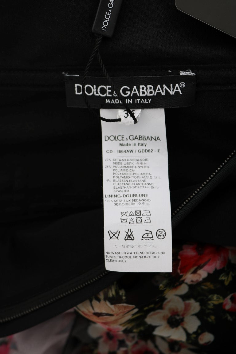 Dolce &amp; Gabbana Elegant floral sheath dress in multi-coloured silk blend