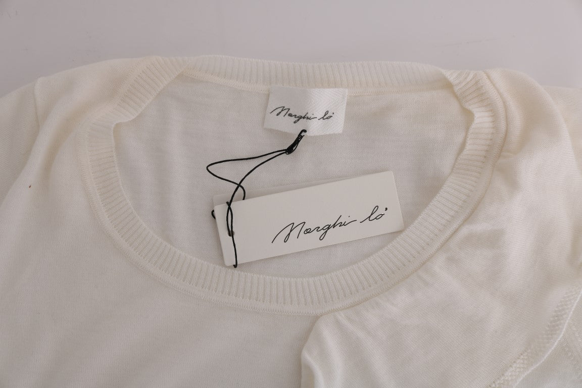 MARGHI LO' Elegant white Lana wool top