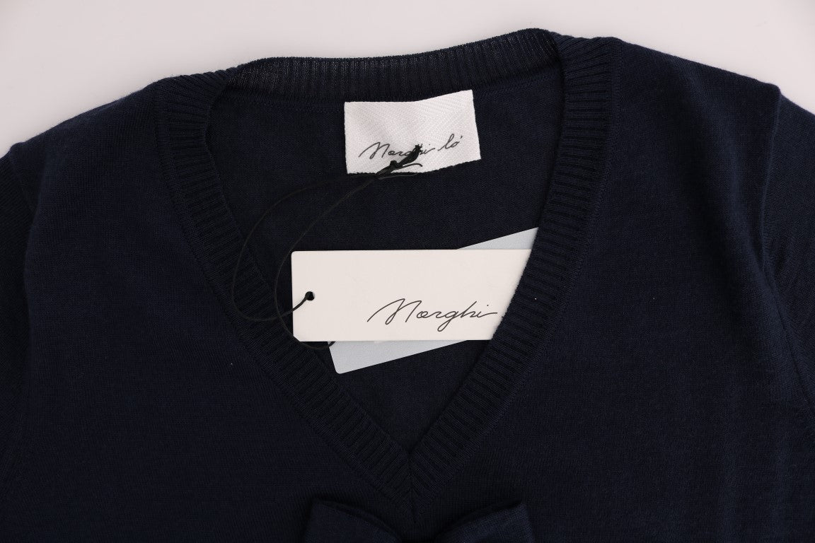 MARGHI LO' Elegant top in blue wool - Chic elegance for every day