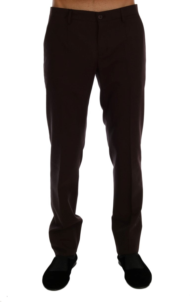 Dolce &amp; Gabbana Elegant slim fit formal trousers in purple