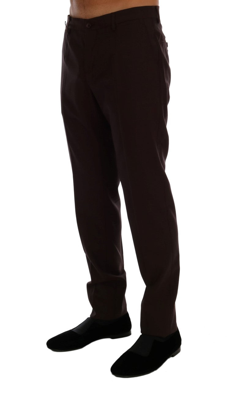 Dolce &amp; Gabbana Elegant slim fit formal trousers in purple