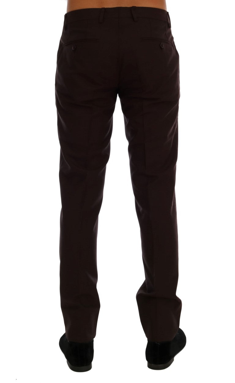 Dolce &amp; Gabbana Elegant slim fit formal trousers in purple