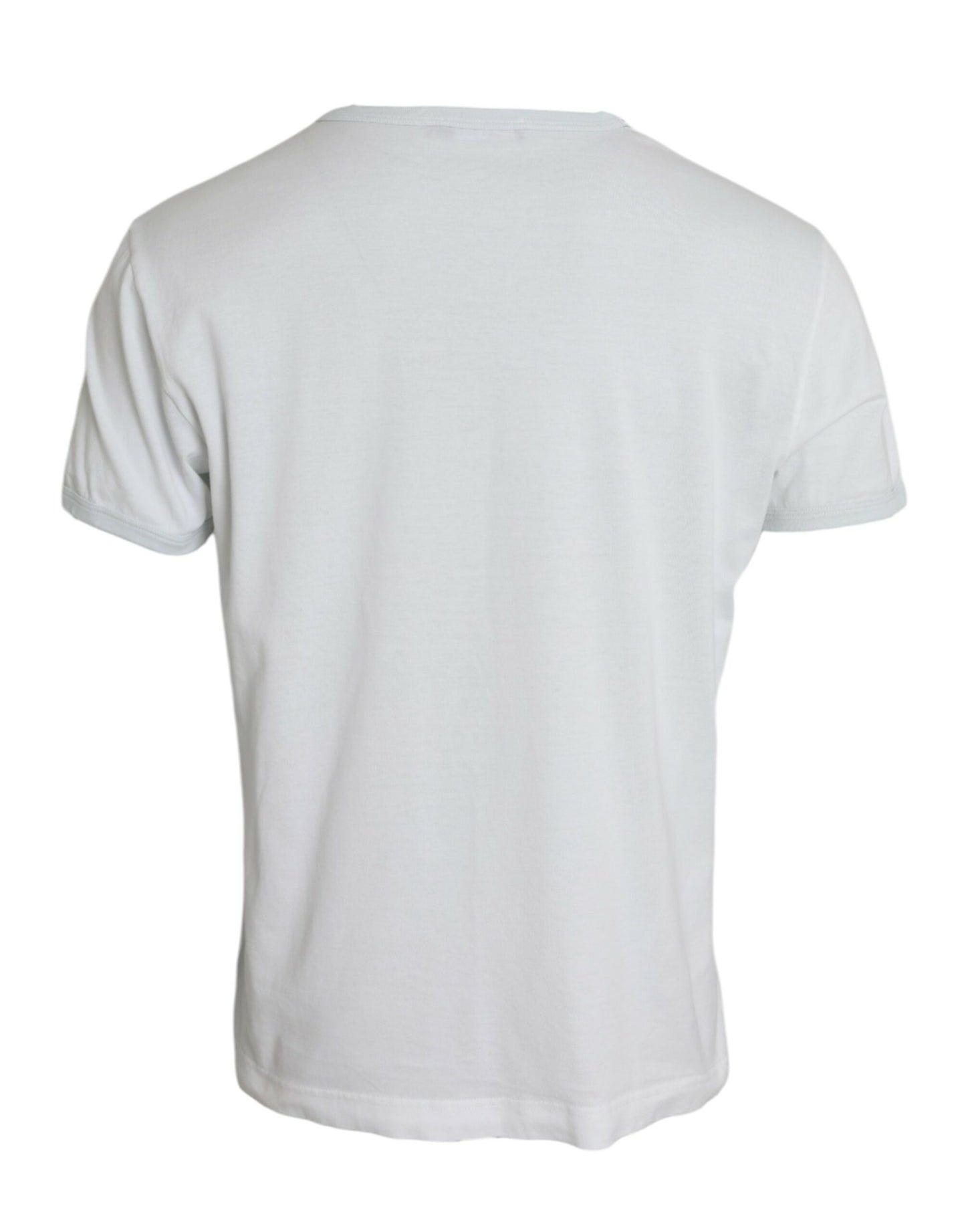 Dolce &amp; Gabbana White cotton round neck short sleeve t-shirt