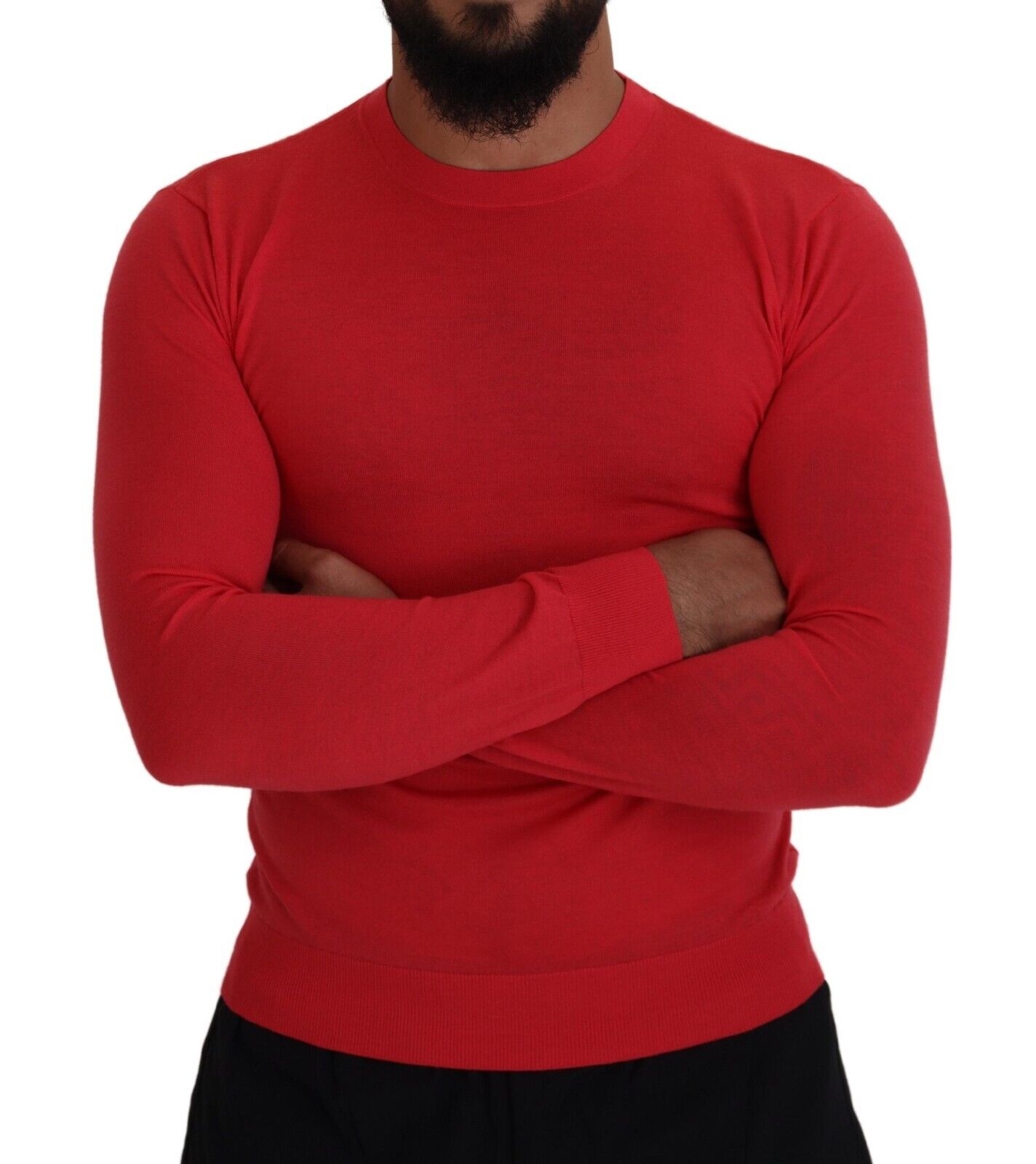 Dsquared² Red wool sweater with long sleeves and round neck