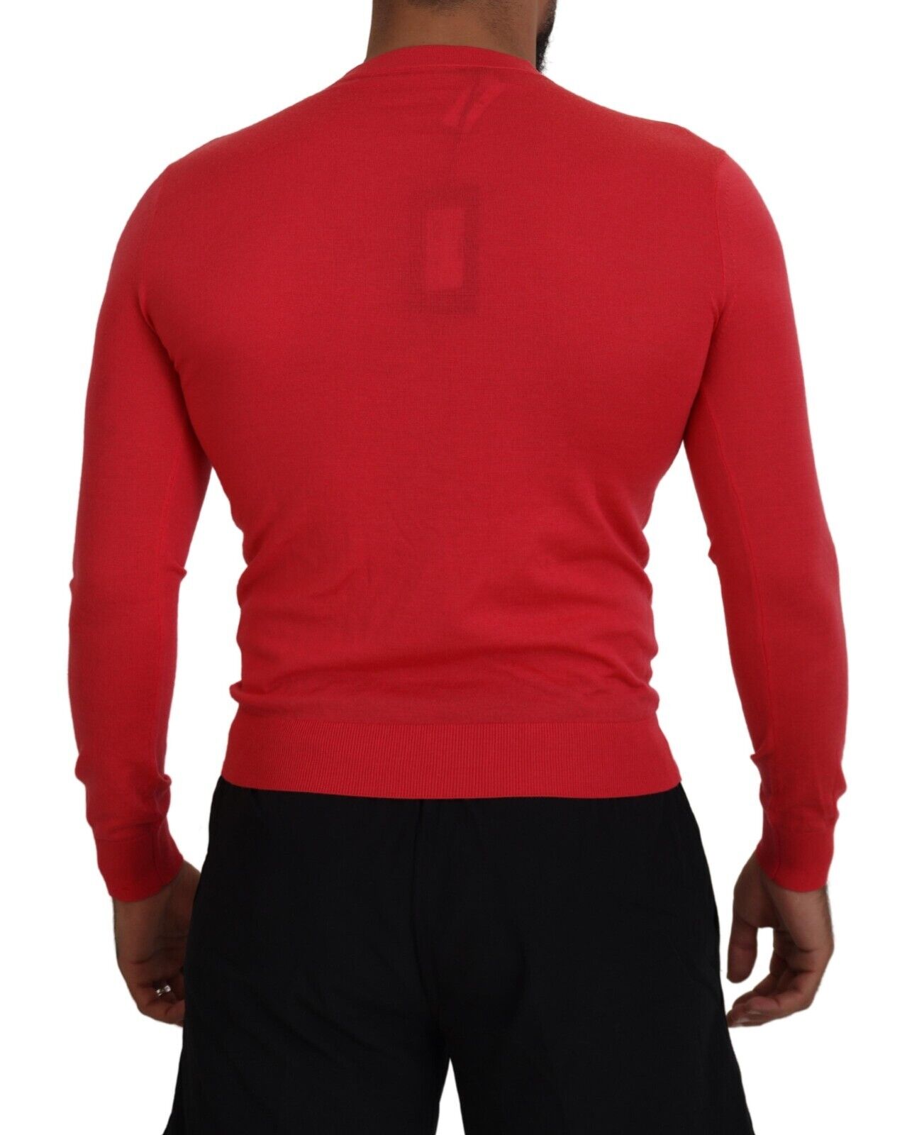 Dsquared² Red wool sweater with long sleeves and round neck