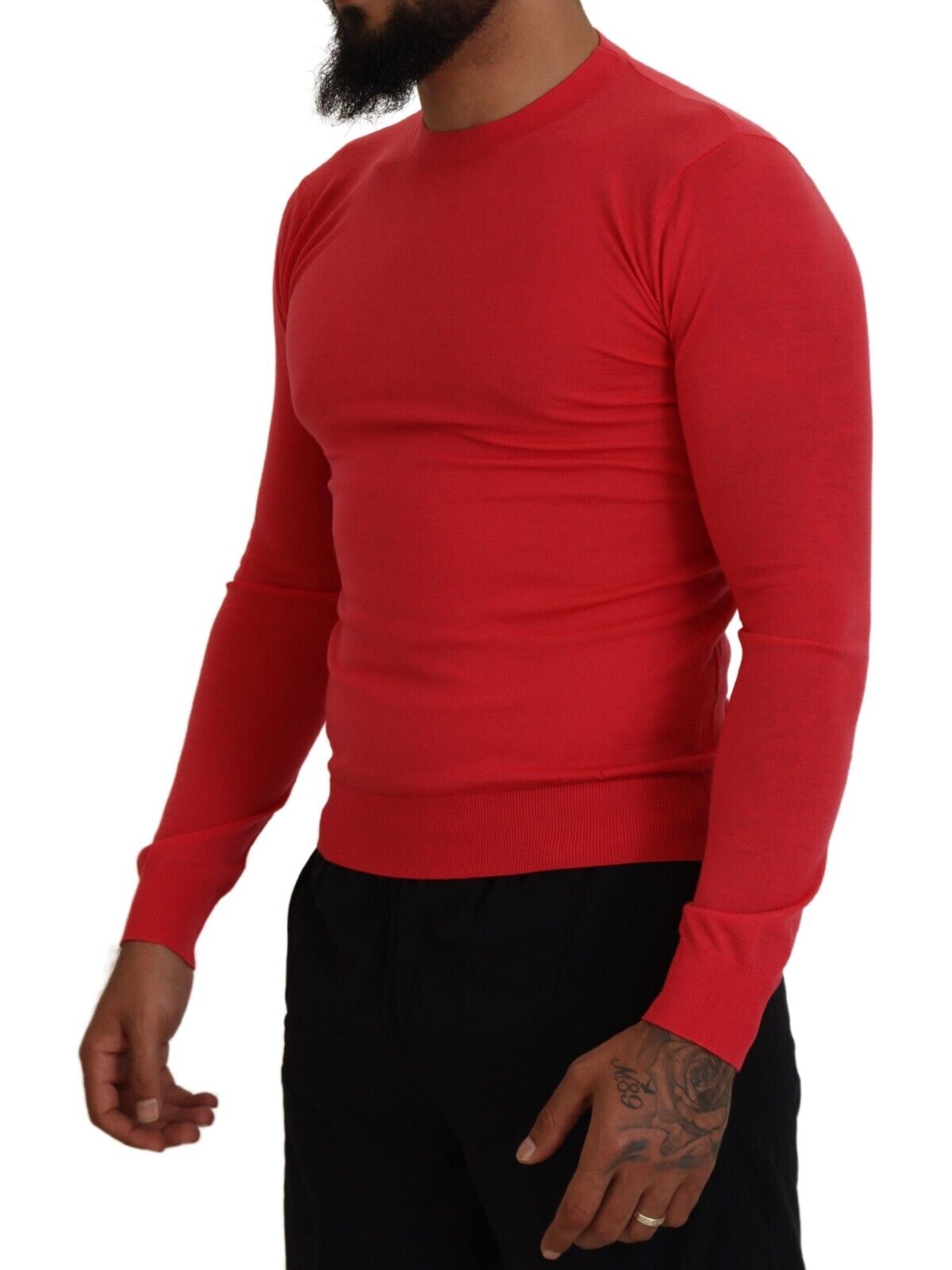 Dsquared² Red wool sweater with long sleeves and round neck