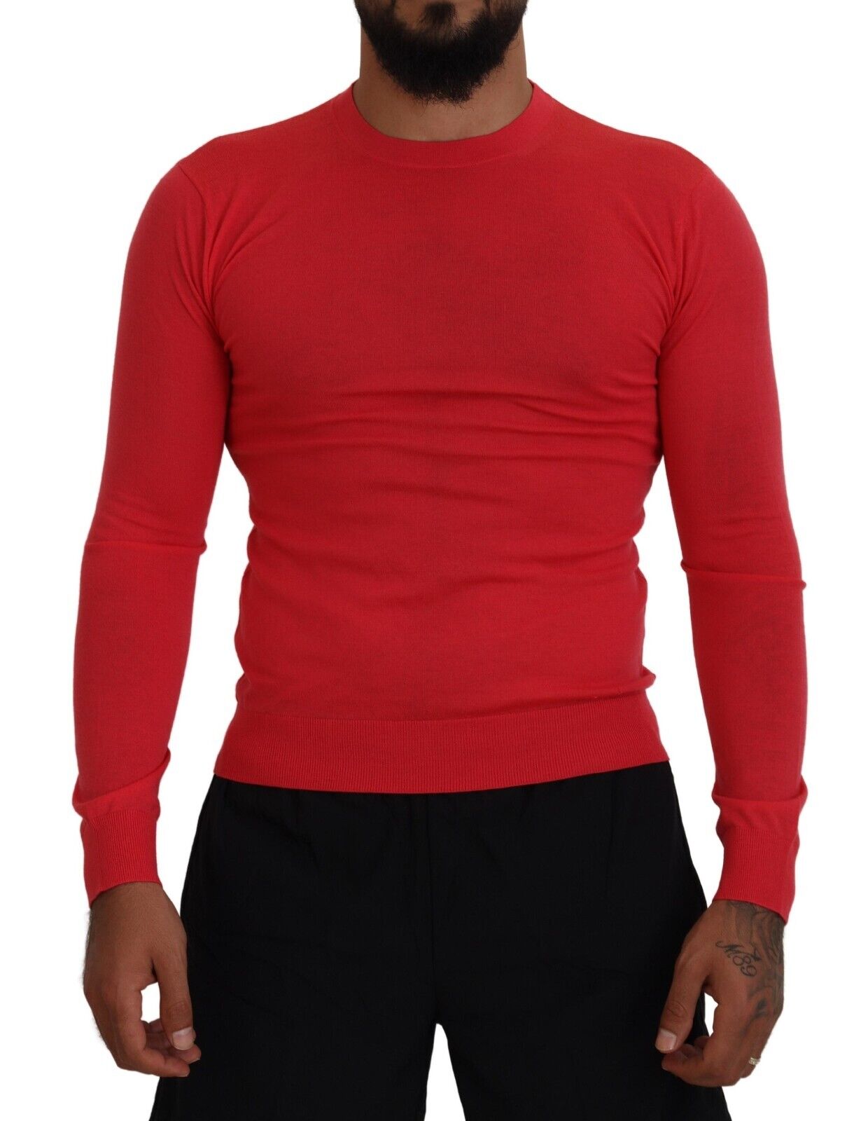 Dsquared² Red wool sweater with long sleeves and round neck