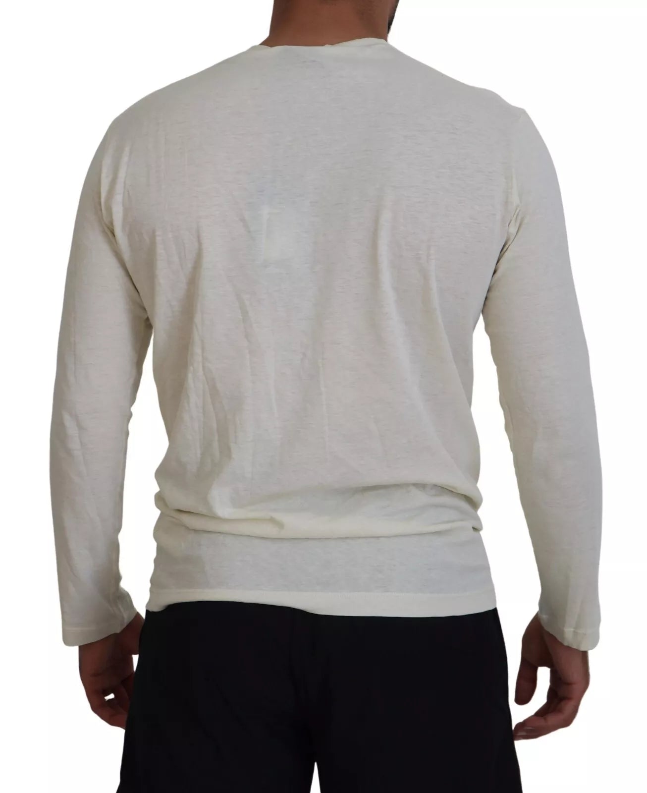 Dsquared² Beige Cotton-Linen Long Sleeve Sweater