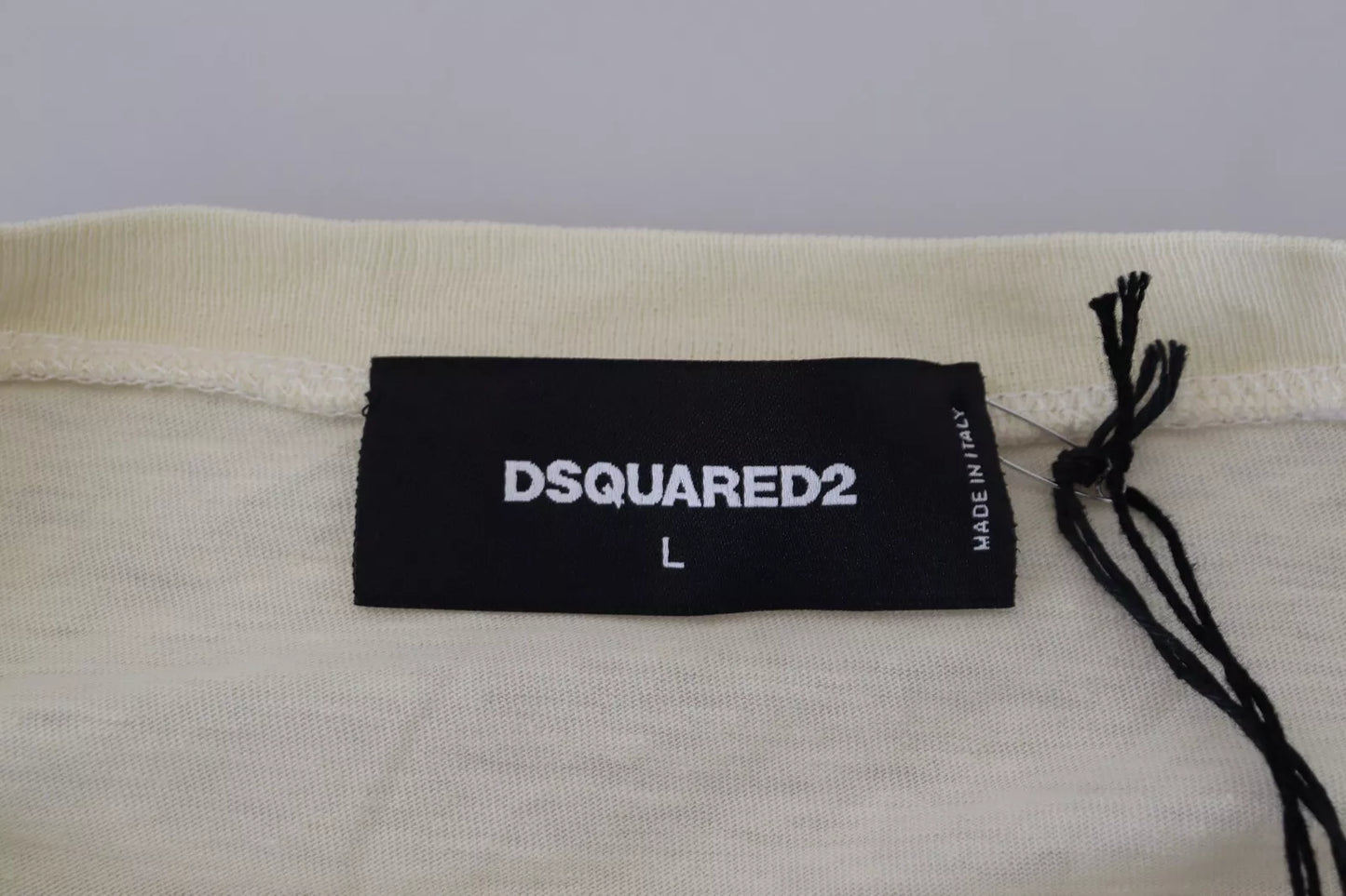 Dsquared² Beige Cotton-Linen Long Sleeve Sweater