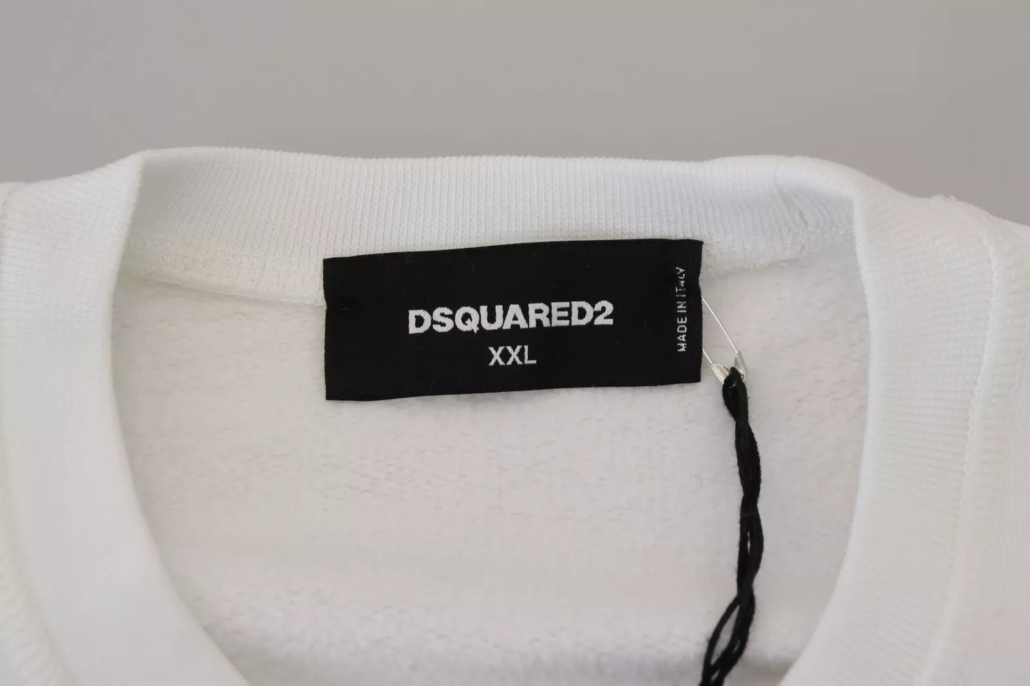 Dsquared² Weißes besticktes Sweatshirt mit Rundhalsausschnitt Pullover