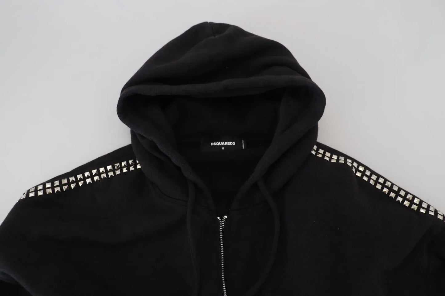 Dsquared² Black Embellished Zip Hoodie