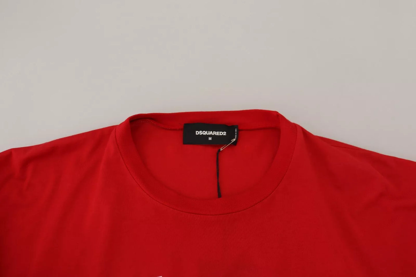 Dsquared² Red printed cotton t-shirt with short sleeves and round neck