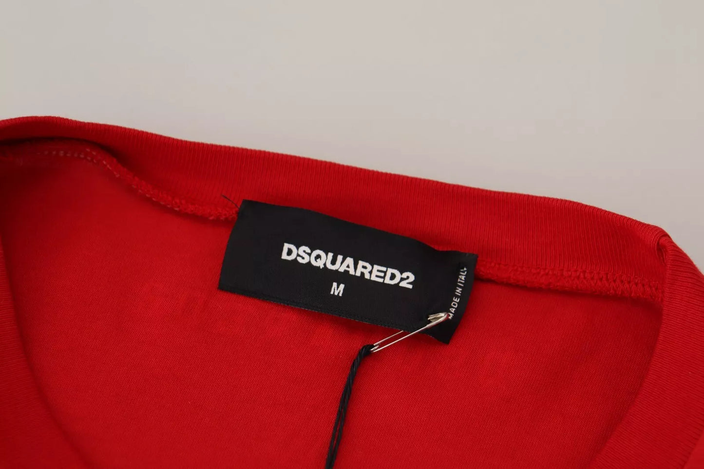 Dsquared² Red printed cotton t-shirt with short sleeves and round neck