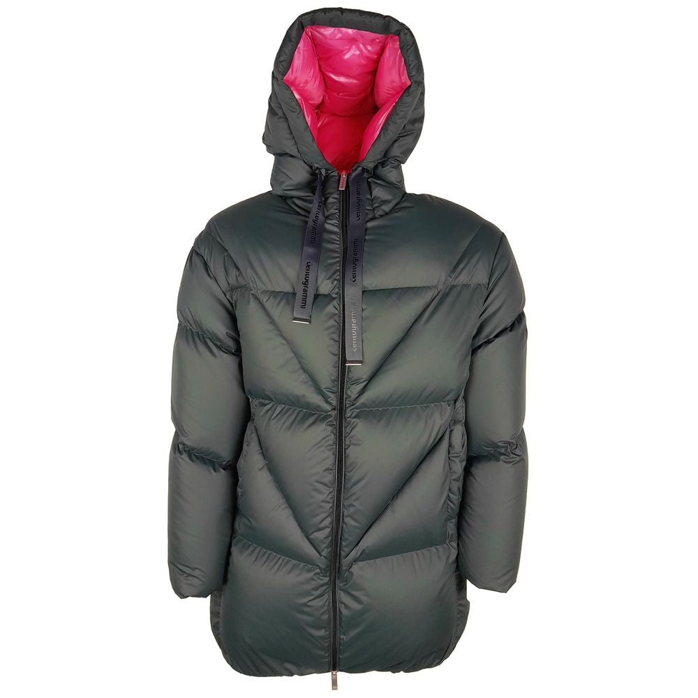 Centogrammi Fuchsia-lined grey goose down bed jacket