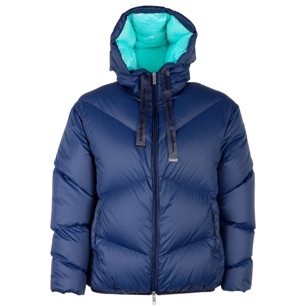 Centogrammi Elegant Blue Feather Down Puffer Jacket