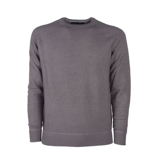 Emilio Romanelli Elegant Grey Cashmere Crew Neck Sweater