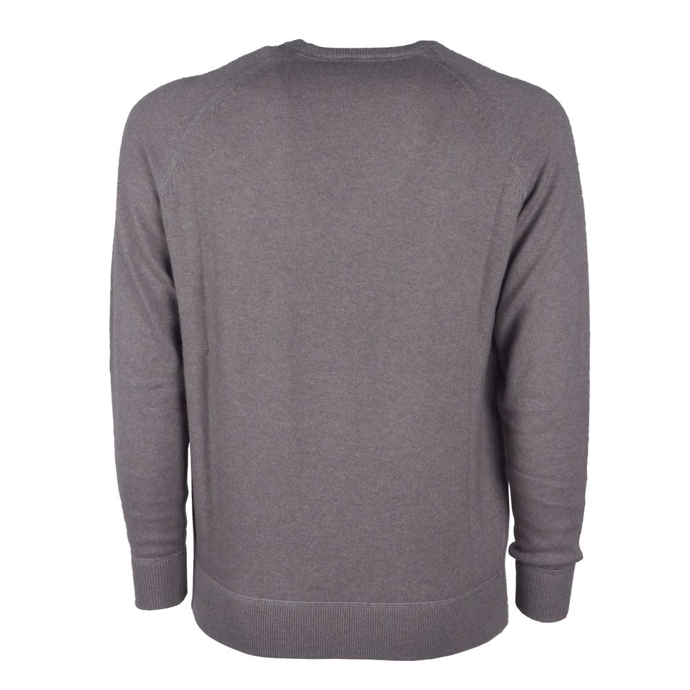 Emilio Romanelli Elegant Grey Cashmere Crew Neck Sweater