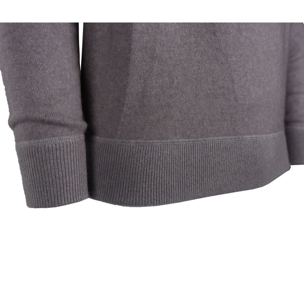 Emilio Romanelli Elegant Grey Cashmere Crew Neck Sweater