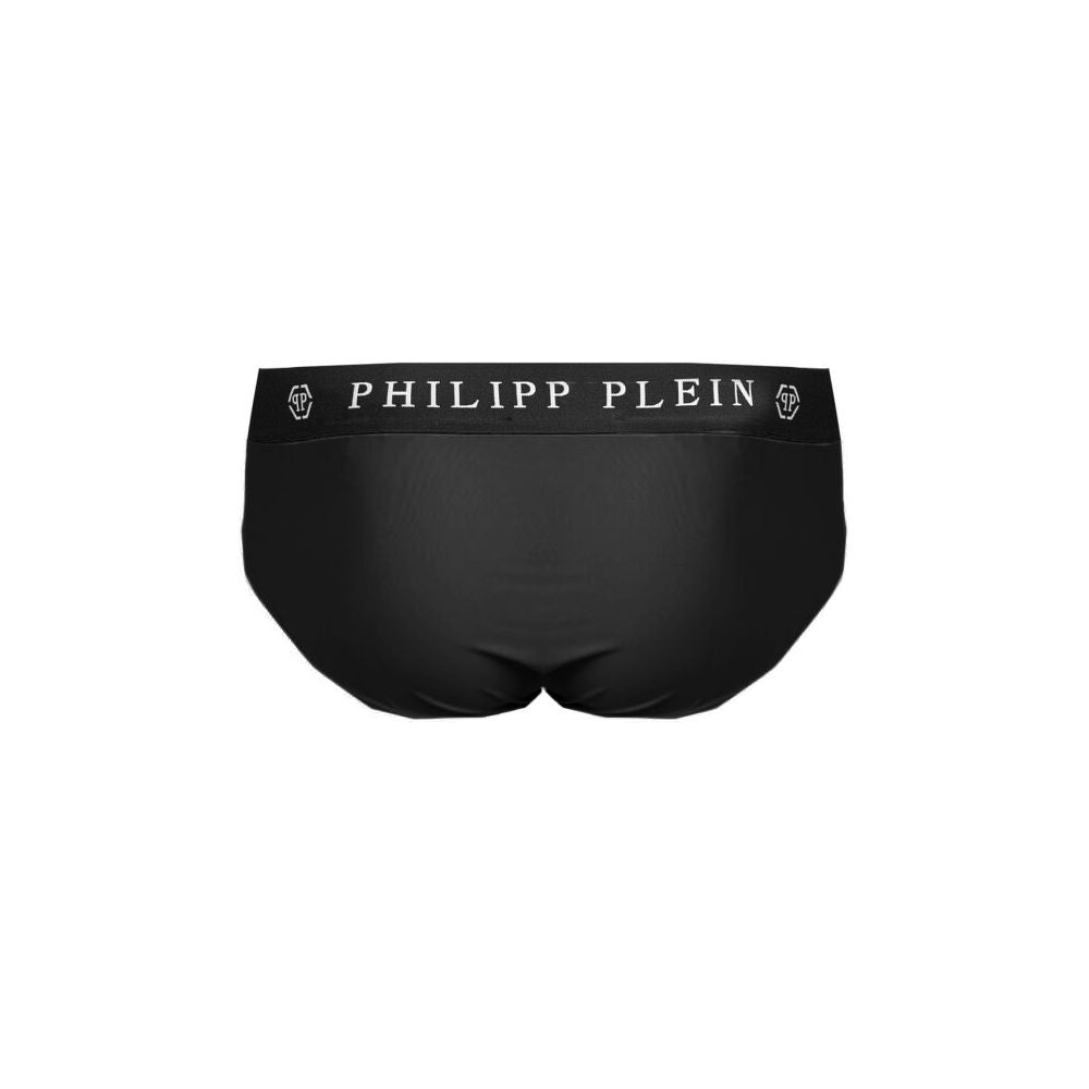 Philipp Plein Chic Black Nylon Men's Designer Swim Briefs