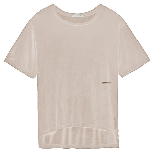 Hinnominate Elegant Beige Modal Tee in Plus Size