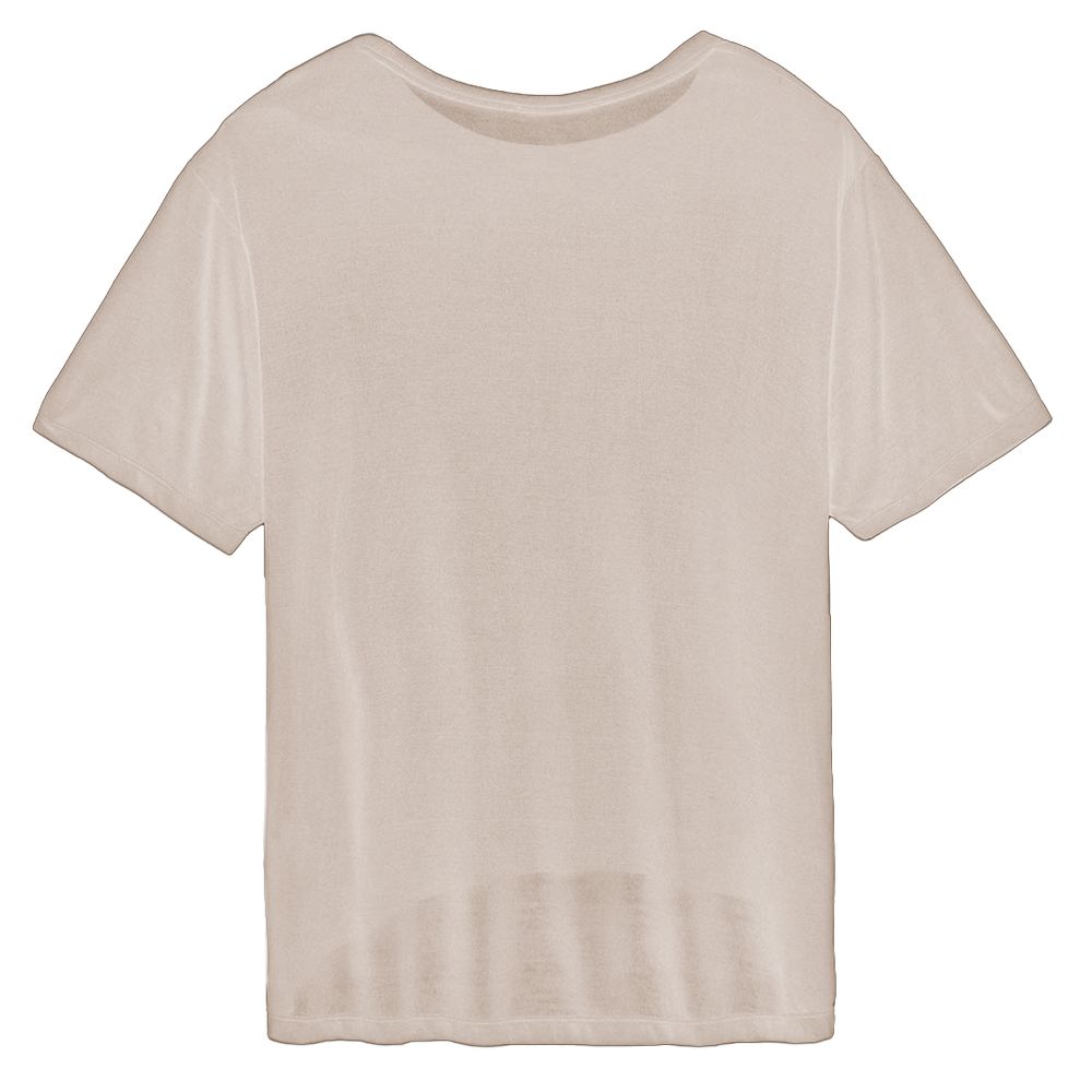 Hinnominate Elegant Beige Modal Tee in Plus Size