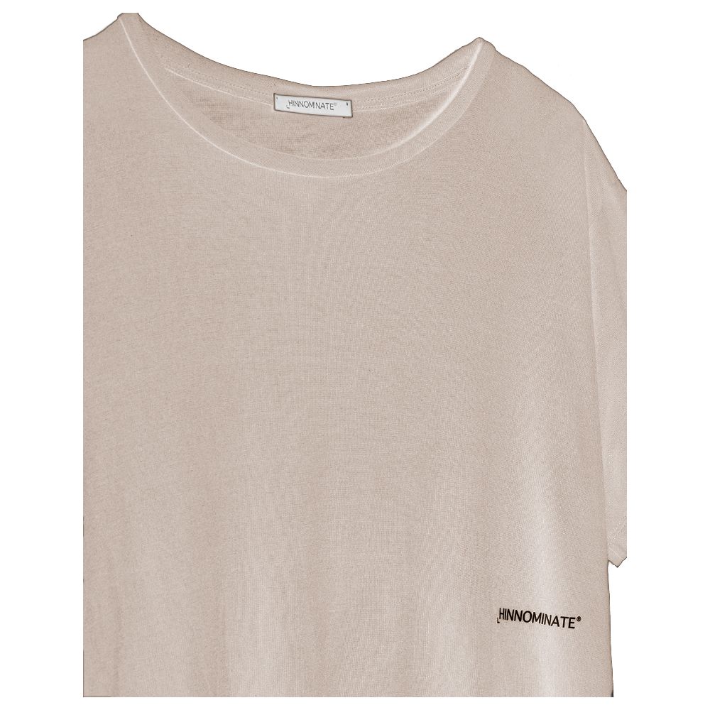 Hinnominate Elegant Beige Modal Tee in Plus Size