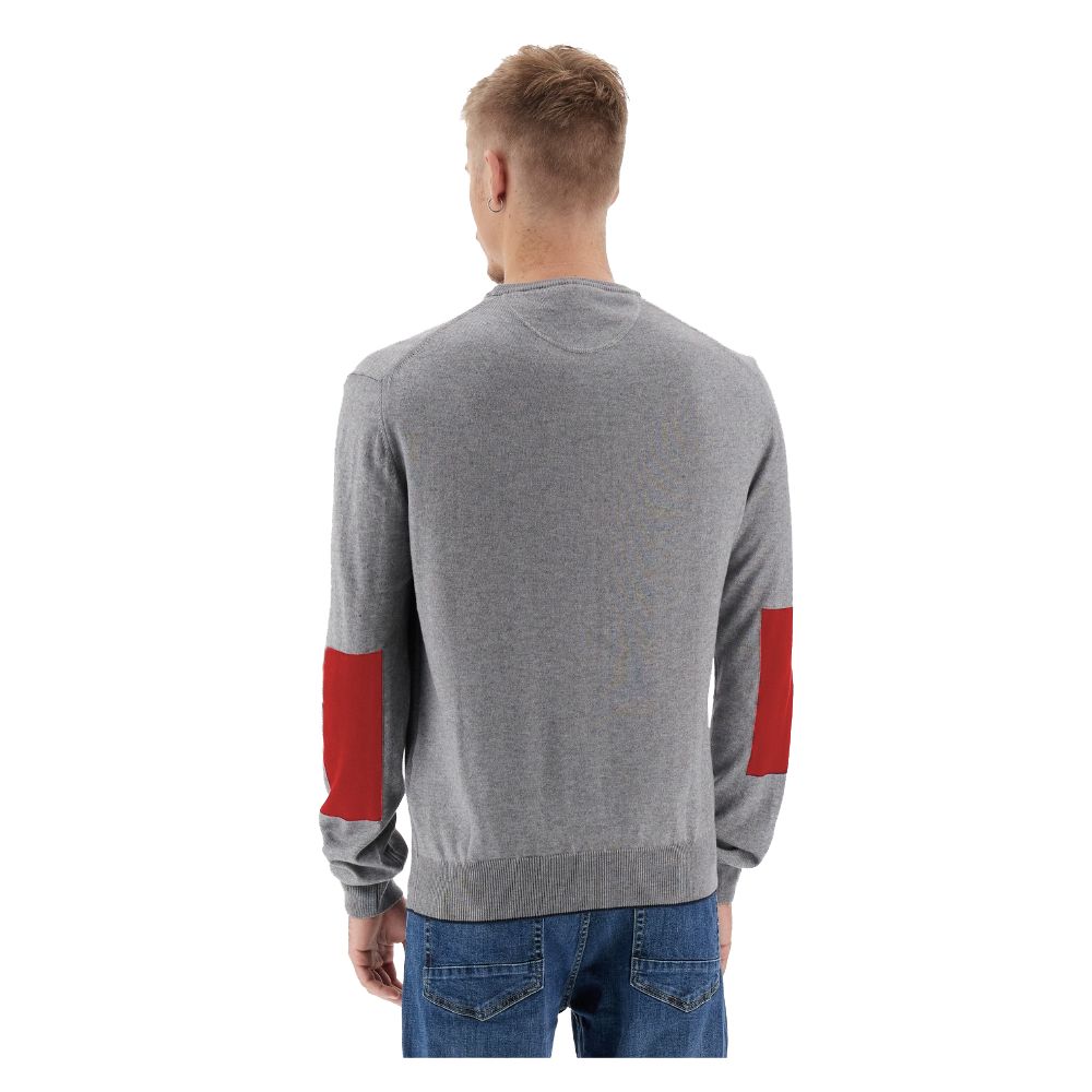 La Martina Grey Cotton Sweater for Men