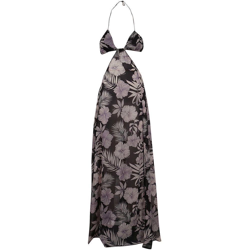 PINKO Floral elegant maxi dress with split neckline